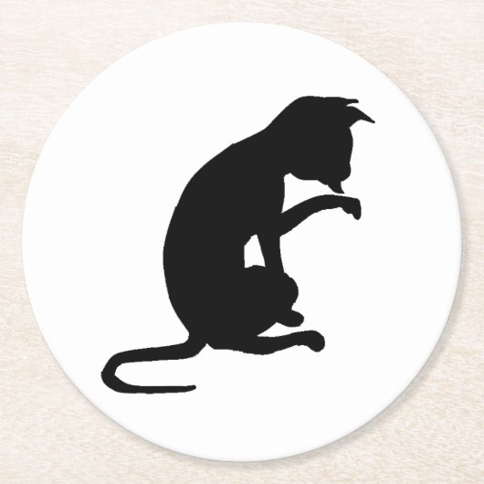 Shadow cat ラウンドペーパーコースター (正面)