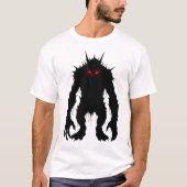 Shadow Demon Monster Red Eyes Horror gift Tシャツ (正面)