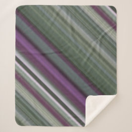 Shadow Flowers Purple and Green Stripe シェルパブランケット