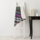 Shadow Flowers Purple and Green Stripe シェルパブランケット (インサイチュ)