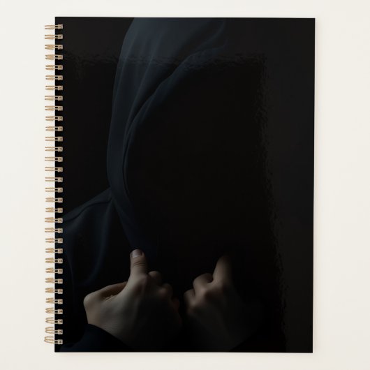Shadow Gaze Hoodie – Dark Halloween Style プランナー手帳 (正面)