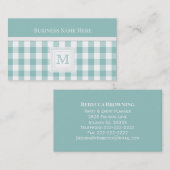 Shadow Green Gingham：モノグラムの名刺 名刺 (正面/裏面)