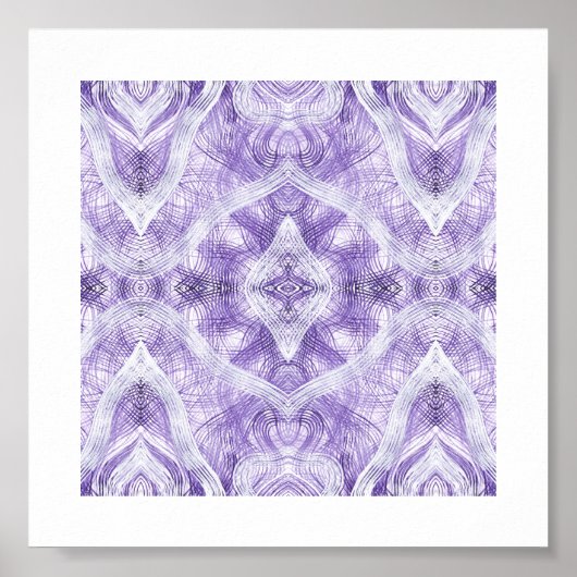 Shadow Light Purple Abstract Watercolor Art ポスター (正面)