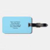 Shadow Monogram Pastel Blue Green Personalized ラゲッジタグ (裏面横)