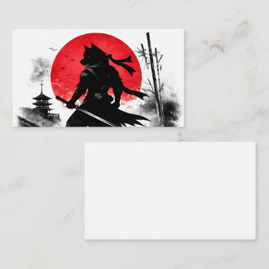 Shadow Ninja Wolf Japanese Business Card 名刺 (正面/裏面)