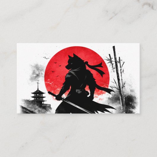 Shadow Ninja Wolf Japanese Business Card 名刺 (正面)