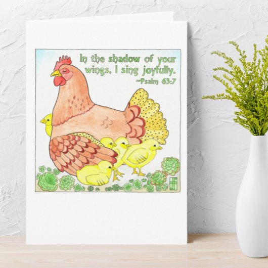 Shadow of Your wings Mother Hen Mother's Day Card カード