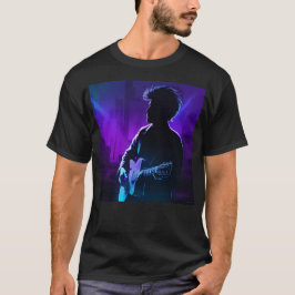 Shadow Player – ネオンギタリスト(紫と青の李) Tシャツ