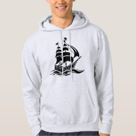 Shadow Sailing Ship – Vintage Ocean Illustration パーカ