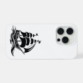 Shadow Sailing Ship – Vintage Ocean Illustration iPhoneケース (裏面横)