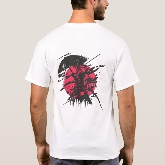 Shadow Samurai – Red Sun Warrior Graphic T-Shirt Tシャツ (裏面)