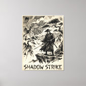 Shadow Strike Samurai Ink Art Canvas Print キャンバスプリント (正面)