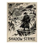 Shadow Strike Samurai Ink Art Poster ポスター (正面)