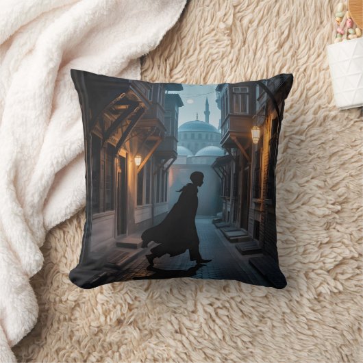Shadow Walker in Istanbul Streets クッション (ブランケット)