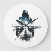 Shadow Wanderer Art Clock ラージ壁時計 (正面)