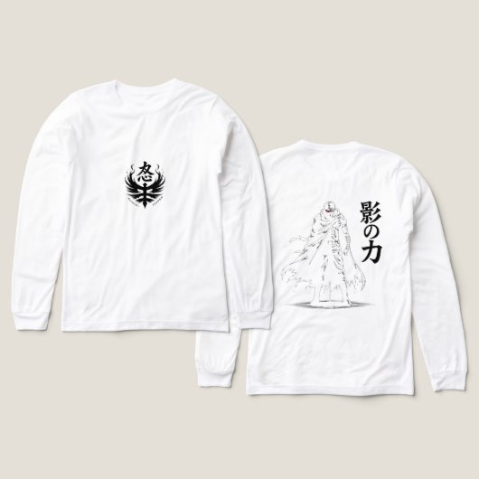 Shadow Wrath: Dual-Sided Ninja Power トライブレンドTシャツ (デザイン 正面&背面)