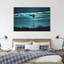 Shadowed Windmill- Dark Sky Photography Canvas キャンバスプリント