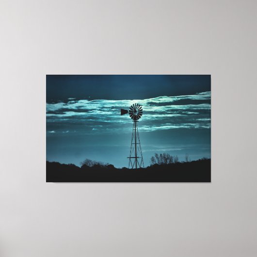 Shadowed Windmill- Dark Sky Photography Canvas キャンバスプリント (正面)