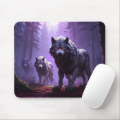 Shadowfang Pack – Midnight Wolves Fantasy Mousepad マウスパッド (マウス)