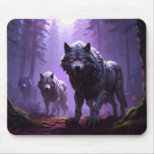 Shadowfang Pack – Midnight Wolves Fantasy Mousepad マウスパッド (正面)