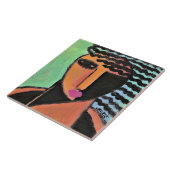 Shadows抽象芸術ポートレートの女性 タイル (側面)