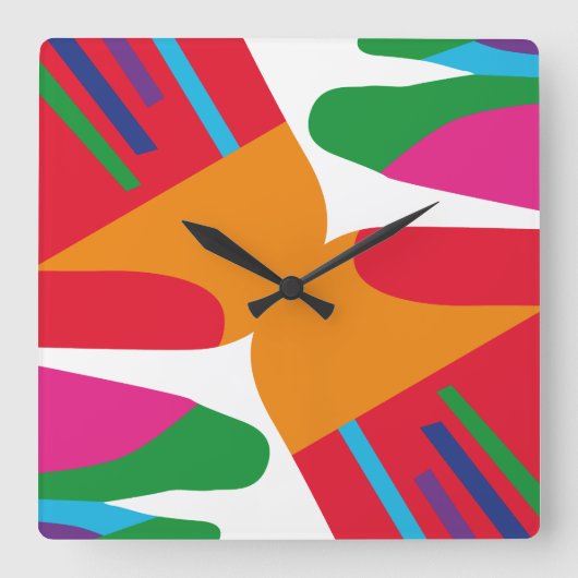 Shadows New Street Cars by Masanser Pixelat スクエア壁時計 (正面)