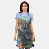 SHADY Blue Chow  All-Over Print Apron エプロン (着用した状態)