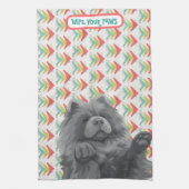 SHADY LADY -blue chow  - ArtMuse Kitchen Towels  キッチンタオル (縦)