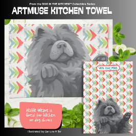 SHADY LADY -blue chow  - ArtMuse Kitchen Towels  キッチンタオル