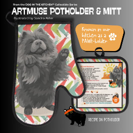 SHADY LADY -CHOW DOG Oven Mitt & Pot Holder 鍋つかみ&鍋敷きセット