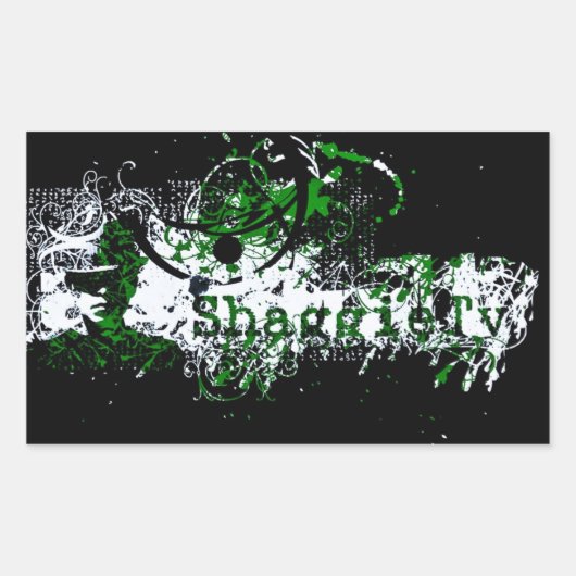 ShaggieTvステッカー 長方形シール (正面)