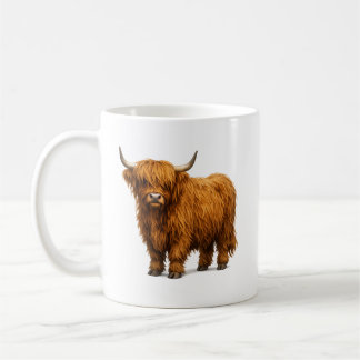 Shaggy Highland Cow Portrait コーヒーマグカップ