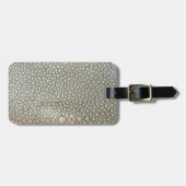 Shagreenベージュ色 ラゲッジタグ (正面横)