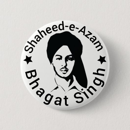 Shaheed-e-Azam Bhagat Singh 缶バッジ (正面)