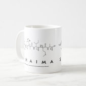 Shaimaペプチド名mug コーヒーマグカップ (正面左)