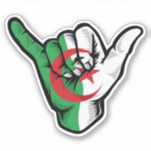 Shaka Hand Algeria Flag Good Vibesシール シール (正面)