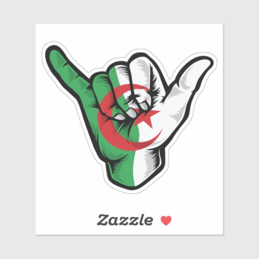 Shaka Hand Algeria Flag Good Vibesシール シール (シート)