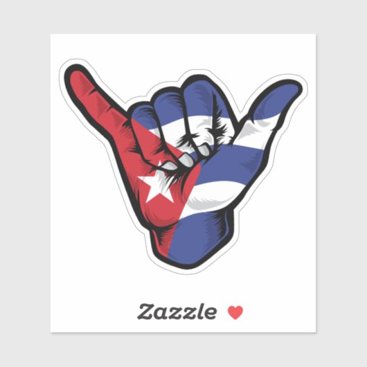 Shaka Hand Cuba Flag Good Vibesステッカー シール (シート)