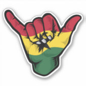 Shaka Hand Ghana Flag Good Vibesシール シール (正面)