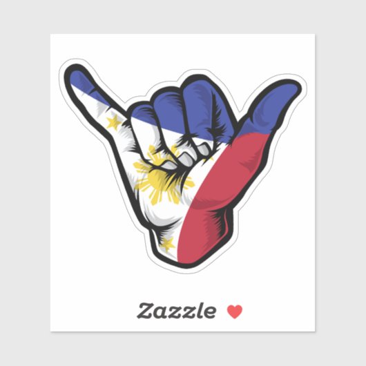 Shaka Hand Philippines Flag Good Vibesステッカー シール (シート)