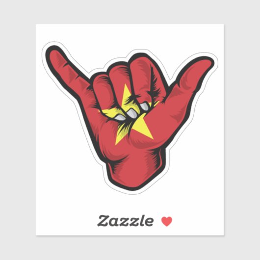 Shaka Hand Vietnam Flag Good Vibesステッカー シール (シート)
