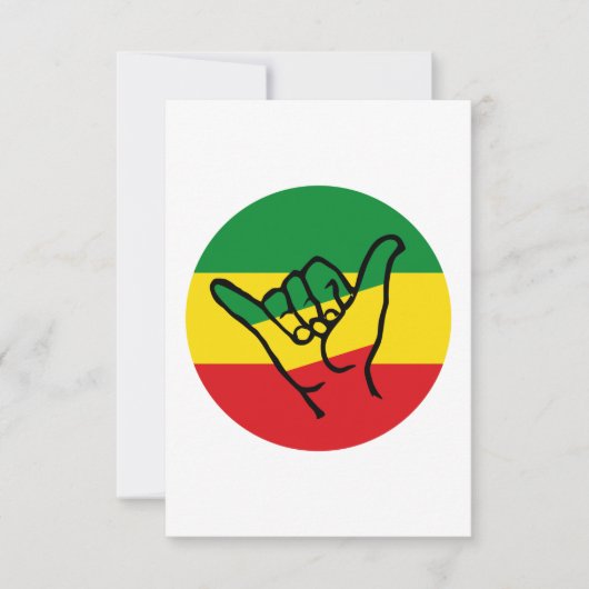 Shaka Hand With Reggae Colors カード (正面)
