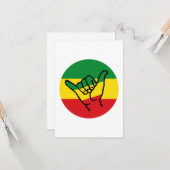 Shaka Hand With Reggae Colors カード (正面/裏面インサイチュ)