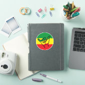 Shaka Hand With Reggae Colors シール (iPadカバー)