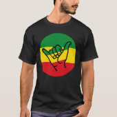 Shaka Hand With Reggae Colors Tシャツ (正面)