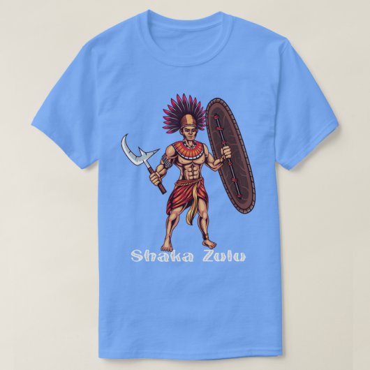 Shaka Zulu African Warrior Leader African King Jun Tシャツ (デザイン正面)