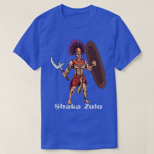Shaka Zulu African Warrior Leader African King Jun Tシャツ (デザイン正面)