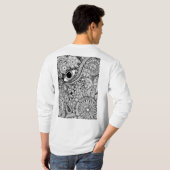 Shake It Out – Black and White Hand-Drawn Art Tシャツ (裏面フル)