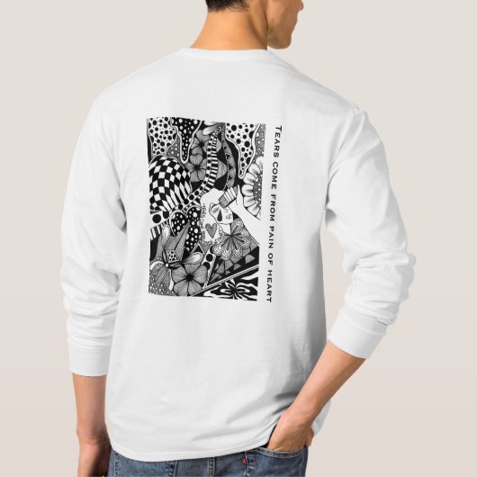 Shake It Out – Black and White Hand-Drawn Art Tシャツ (裏面)