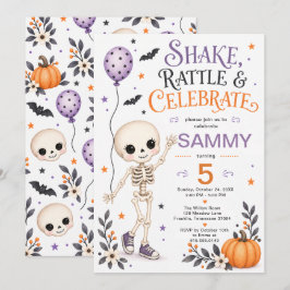Shake Rattle & Celebrate 5歳の誕生日 招待状